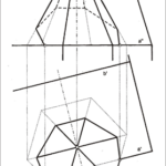 Sechseckiges Pyramidendach auf schräger Dachfläche  A,G