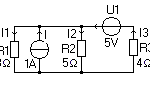 Helmholzberechnung Netzwerk 1 Spannungs - 1 Stromquelle