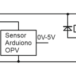 Schaltplan mit Sensor Arduino OPV, 12V Relais und Stromversorgung von +12V, +5V und 0V